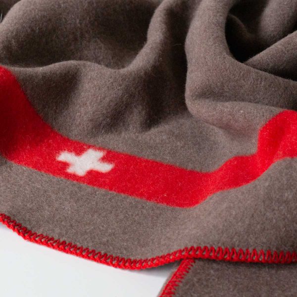 Merino deken Swiss de Luxe - beige/bruin - Afbeelding 2