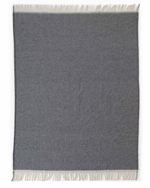 Merino-Kasjmier plaid MILANO grigio orlo - Afbeelding 4