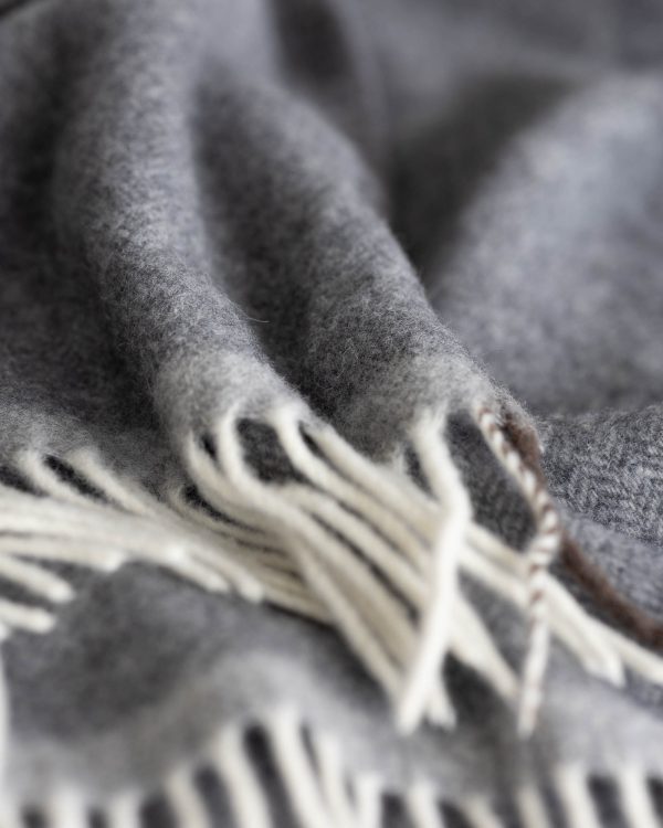 Merino-Kasjmier plaid MILANO grigio orlo - Afbeelding 3