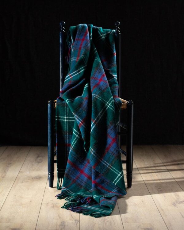 Vintage wollen plaid in groen