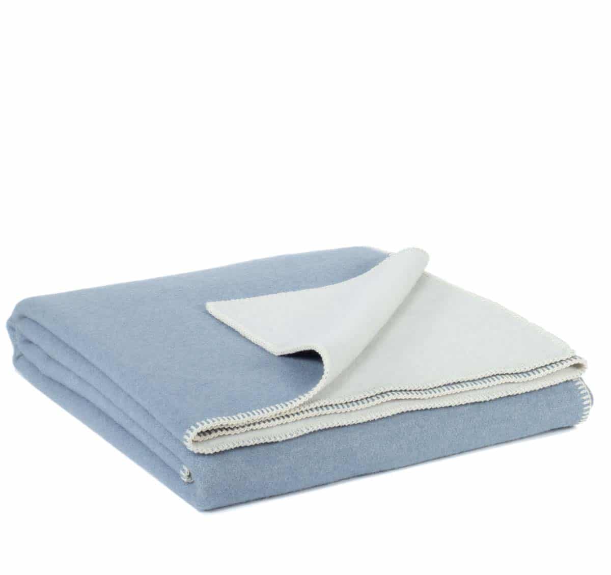 Blauwe Wollen Deken – 100% Nieuw-Zeelandse Wol - Omkeerbare Wollen Deken | MoST