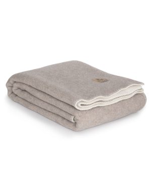 MoST merinowollen deken in beige en wit