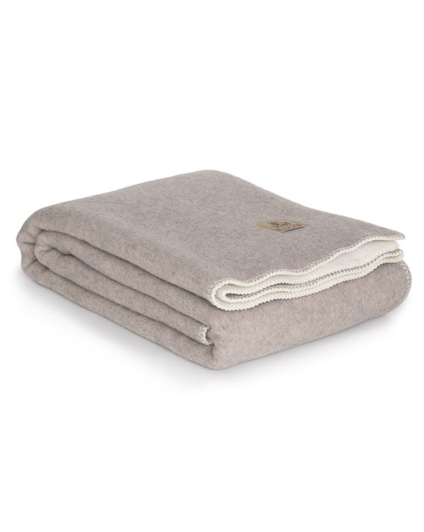 MoST merinowollen deken in beige en wit