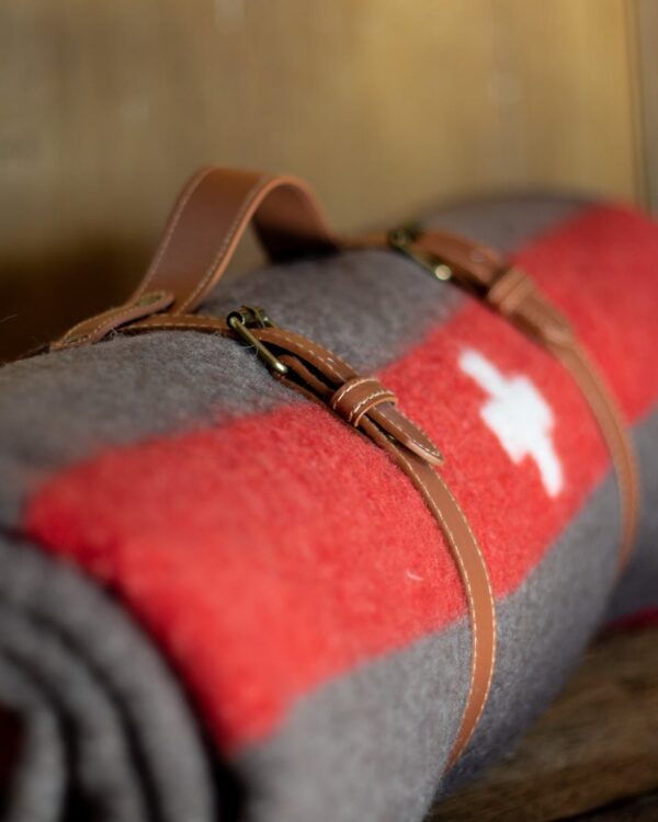 Swiss army blanket with belt