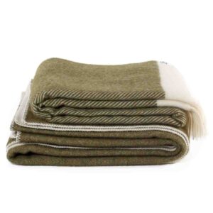 Set van pure wollen deken en plaid in groen van MoST