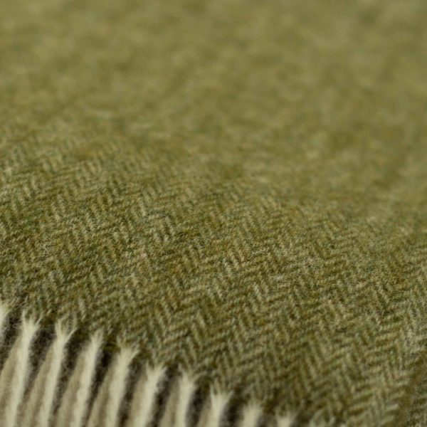 Plaid SIENA van 100% wol in de kleur groen - macro