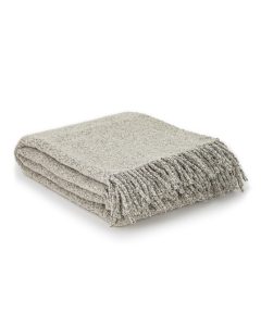 Luxe bouclé plaid Paris in ivoor kleur, gemaakt van 80% wol en 20% polyester