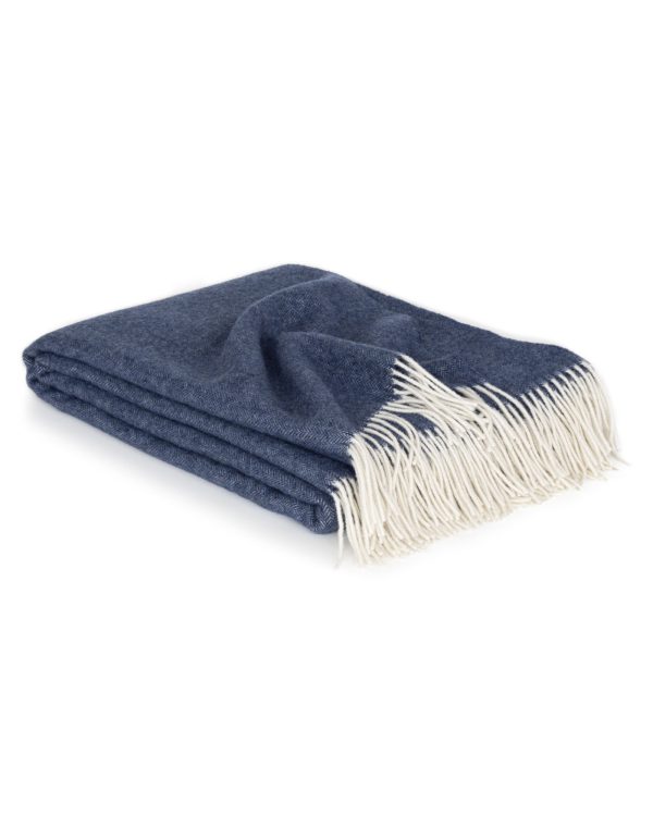 Merino-Kasjmier plaid MILANO donkerblauw