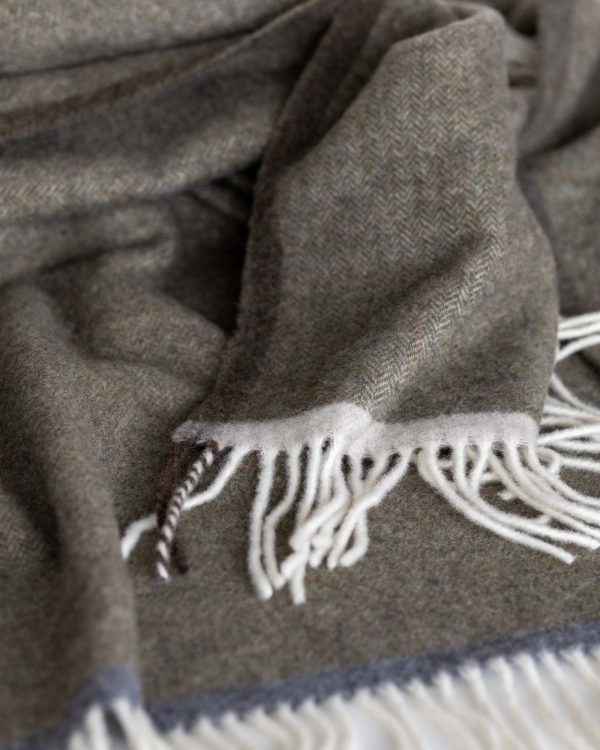 Merino-Kasjmier plaid MILANO verde orlo - Afbeelding 3