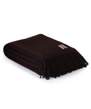 Bouclé plaid PARIS donkerbruin