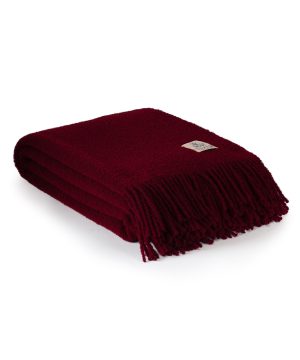 Bouclé plaid PARIS donkerrood