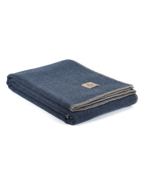 Zijdezachte, luxe Merino-kasjmier deken LUMA SOFT - donkerblauw