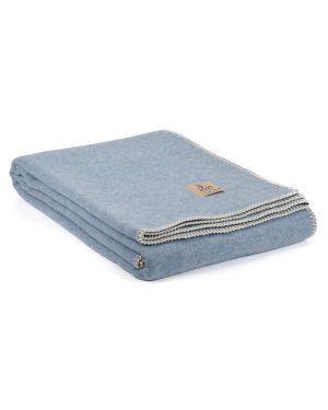 Zijdezachte, luxe Merino-kasjmier deken LUMA SOFT - lichtblauw