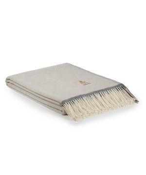 Elegant, zijdezacht Merino-Kasjmier plaid MILANO beige orlo